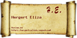 Hergert Eliza névjegykártya